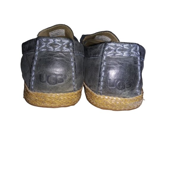 UGGS Kalee Moccasin Grey/Gray Leather Slip On Flat Shoe Size 8.5 Australian Shoe - Picture 5 of 11